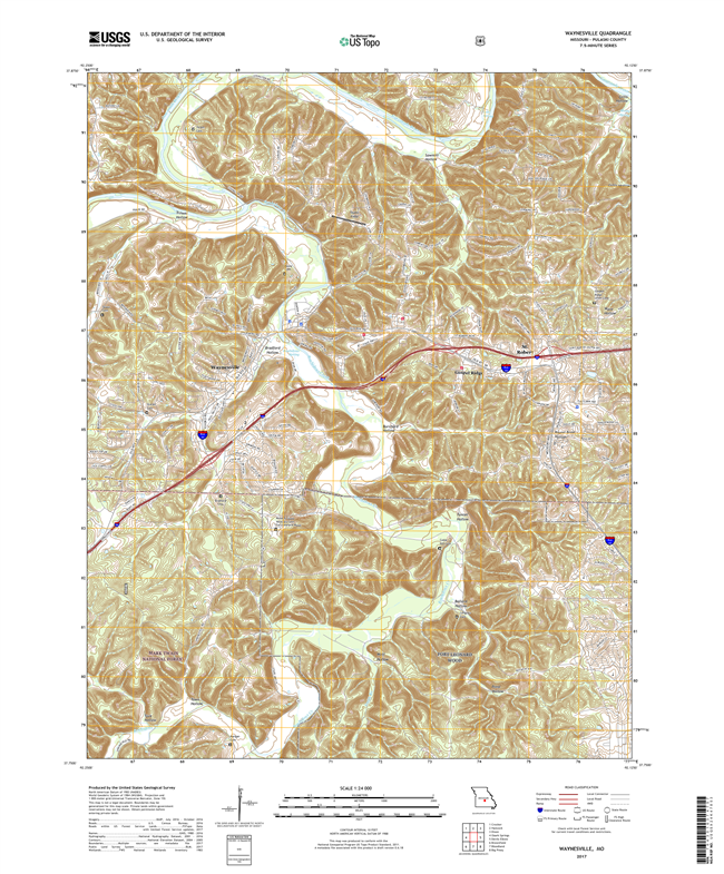 Waynesville Missouri - 24k Topo Map