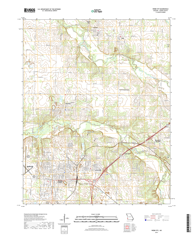 Webb City Missouri - 24k Topo Map