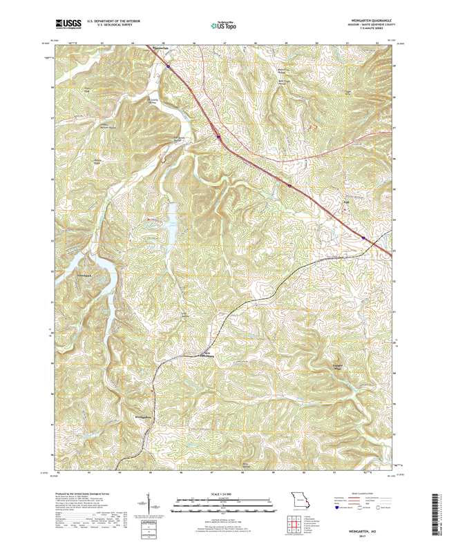 Weingarten Missouri - 24k Topo Map