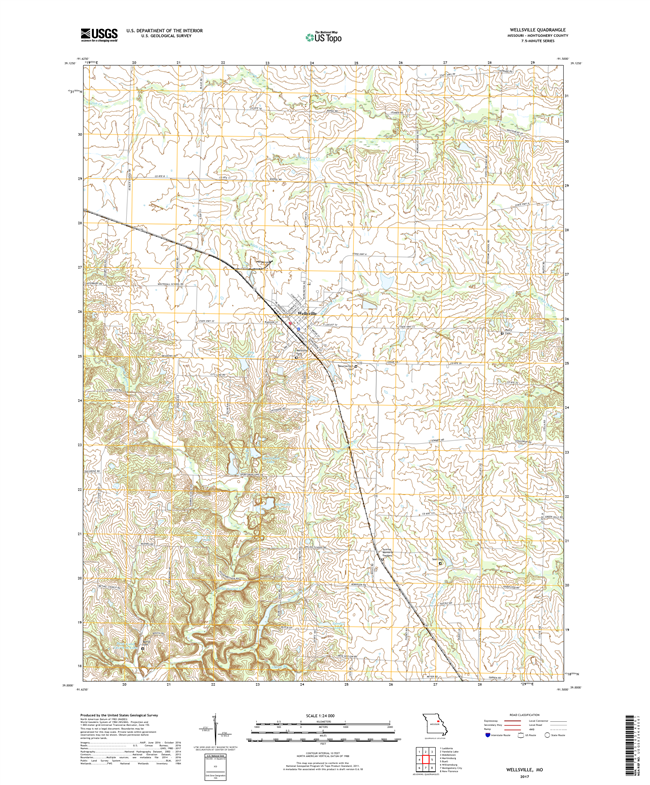 Wellsville Missouri - 24k Topo Map