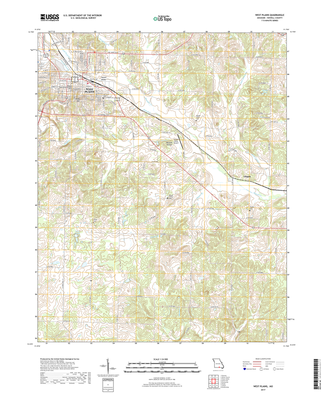 West Plains Missouri - 24k Topo Map
