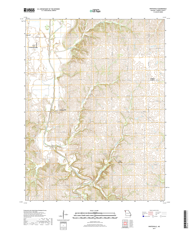 Whitesville Missouri - 24k Topo Map