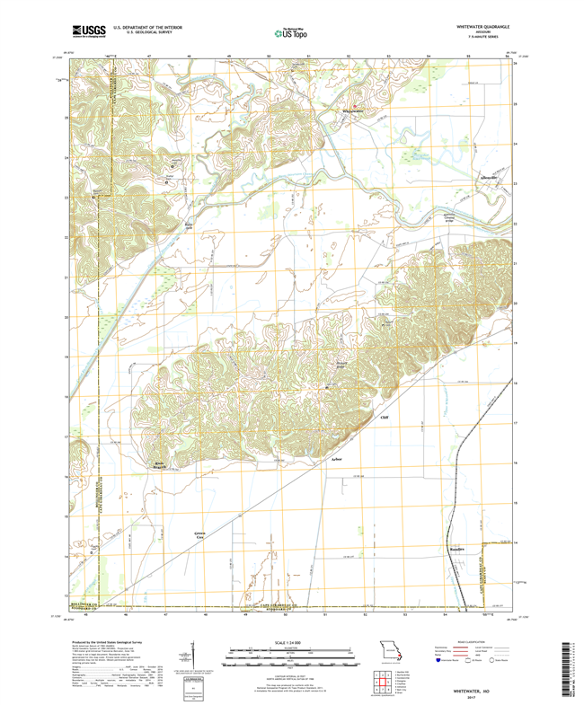 Whitewater Missouri - 24k Topo Map