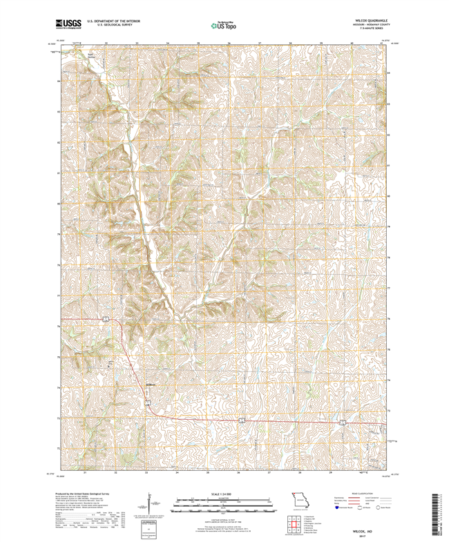 Wilcox Missouri - 24k Topo Map