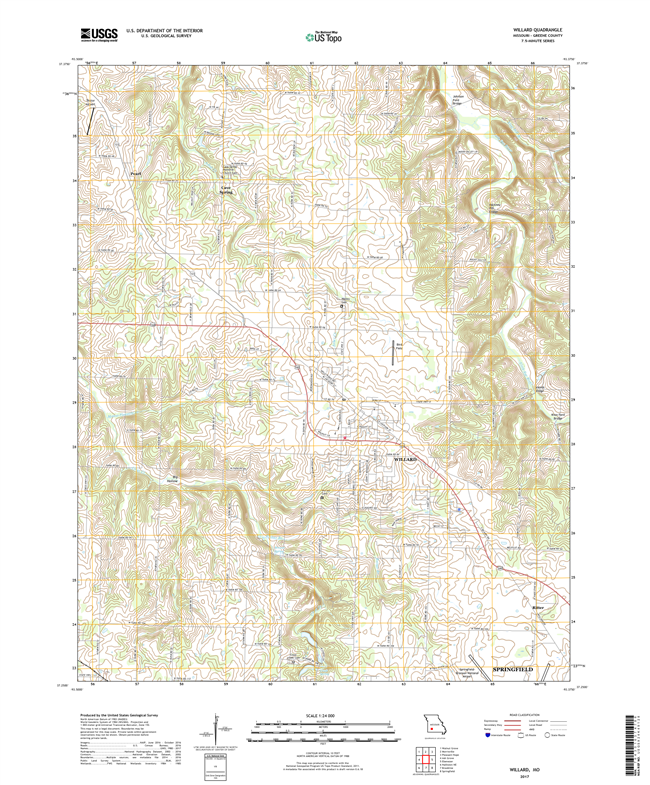 Willard Missouri - 24k Topo Map