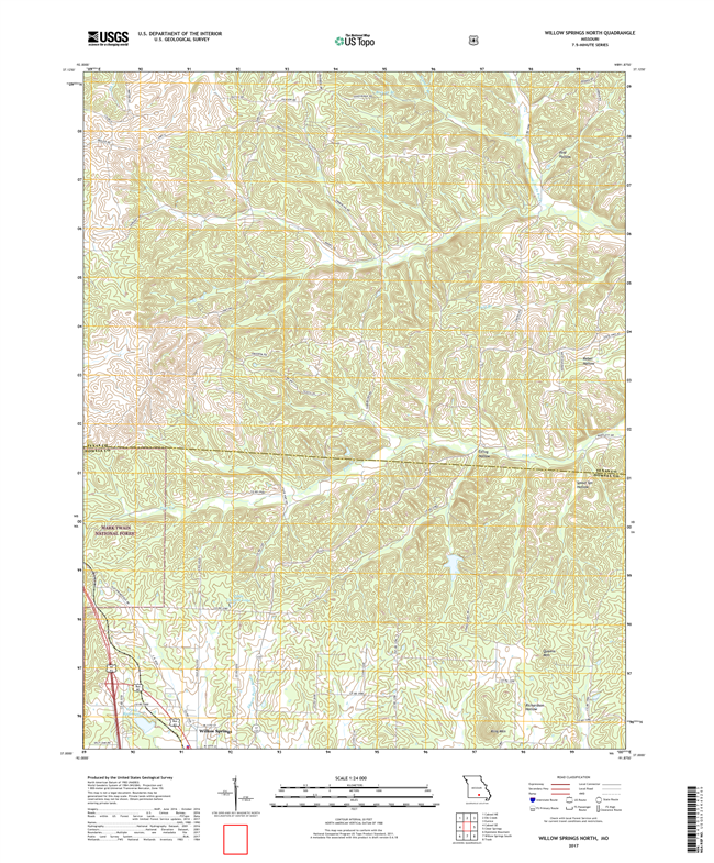 Willow Springs North Missouri - 24k Topo Map