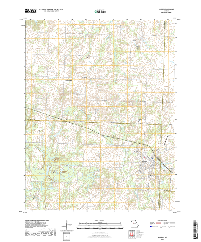 Windsor Missouri - 24k Topo Map