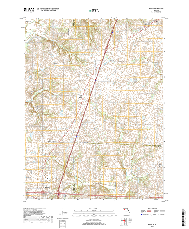 Winston Missouri - 24k Topo Map