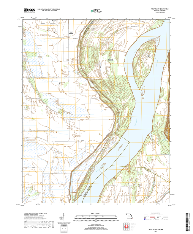 Wolf Island Missouri - Kentucky - 24k Topo Map