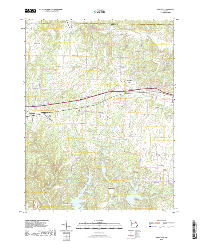 Wright City Missouri - 24k Topo Map