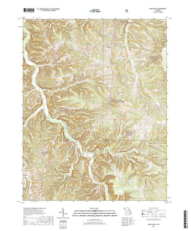 Yancy Mills Missouri - 24k Topo Map