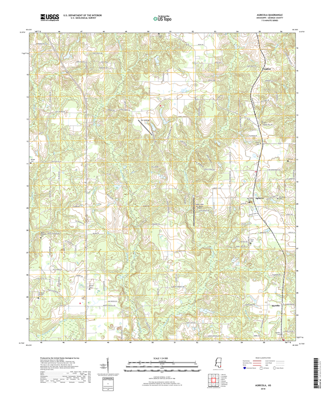 Agricola Mississippi - 24k Topo Map
