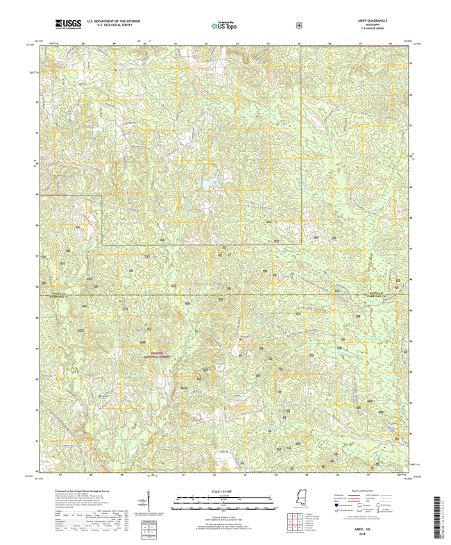 Airey Mississippi - 24k Topo Map