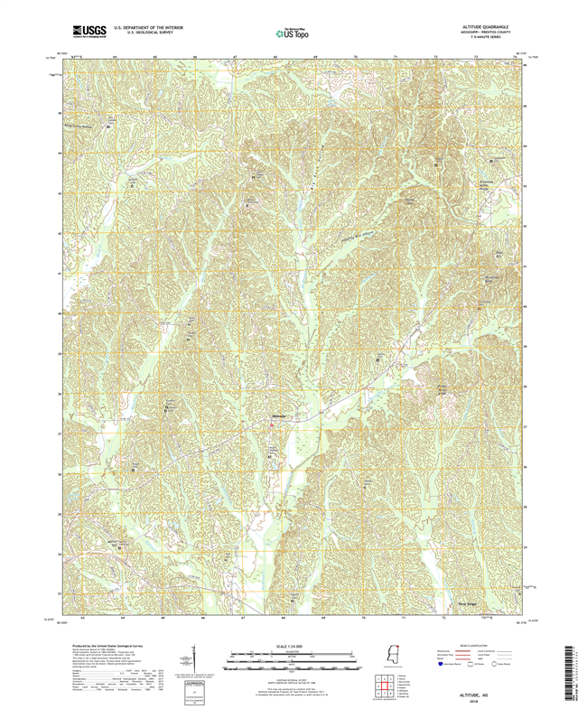 Altitude Mississippi - 24k Topo Map