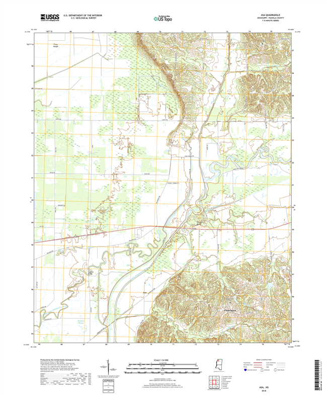Asa Mississippi - 24k Topo Map