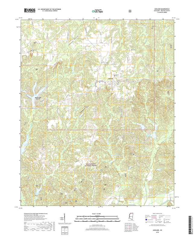 Ashland Mississippi - 24k Topo Map