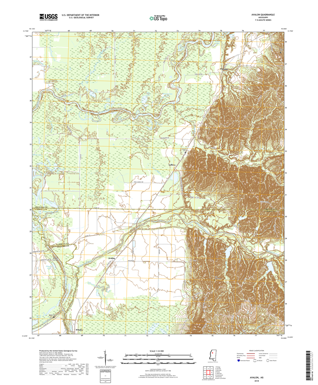 Avalon Mississippi - 24k Topo Map