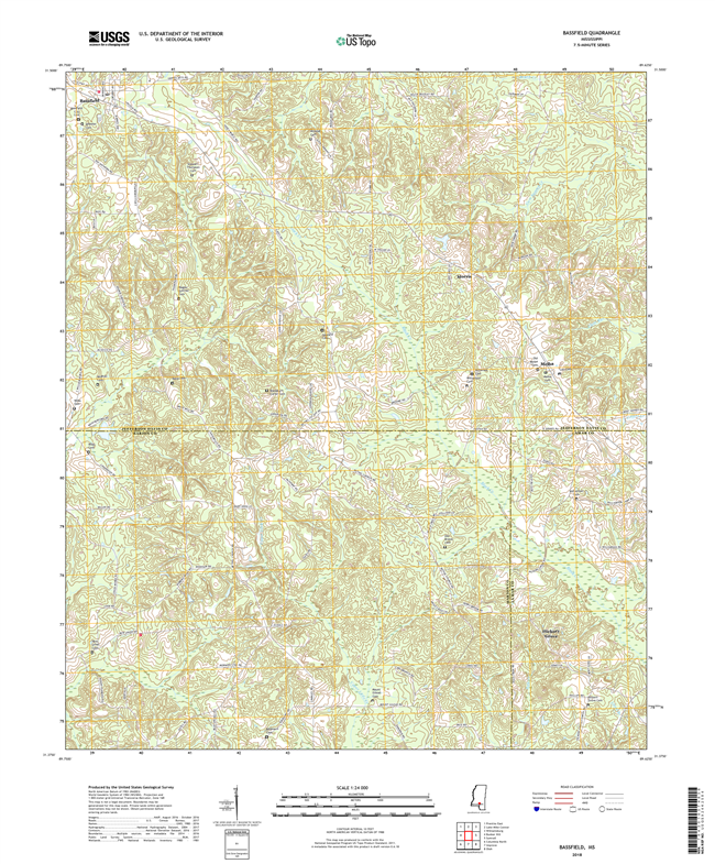 Bassfield Mississippi - 24k Topo Map