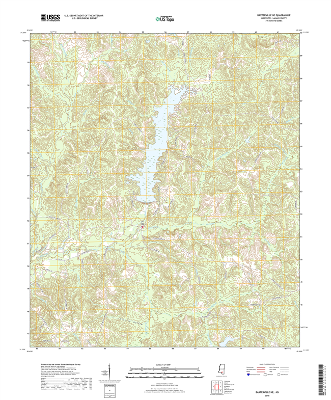 Baxterville NE Mississippi - 24k Topo Map