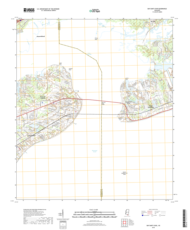 Bay Saint Louis Mississippi - 24k Topo Map