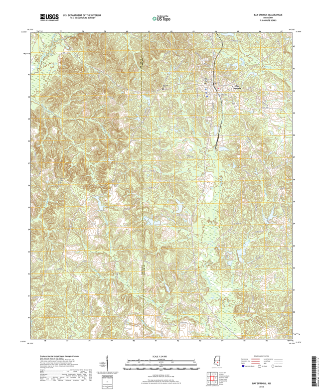 Bay Springs Mississippi - 24k Topo Map