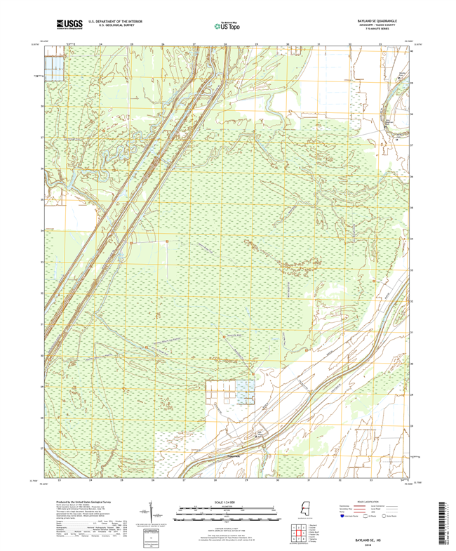 Bayland SE Mississippi - 24k Topo Map