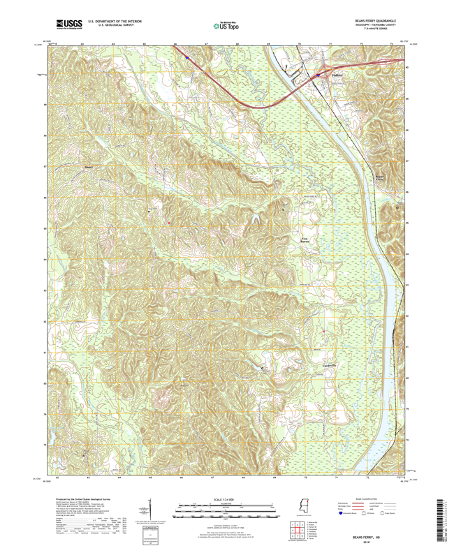 Beans Ferry Mississippi - 24k Topo Map