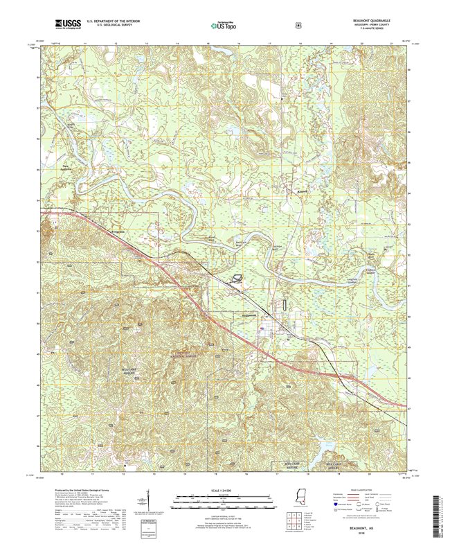 Beaumont Mississippi - 24k Topo Map