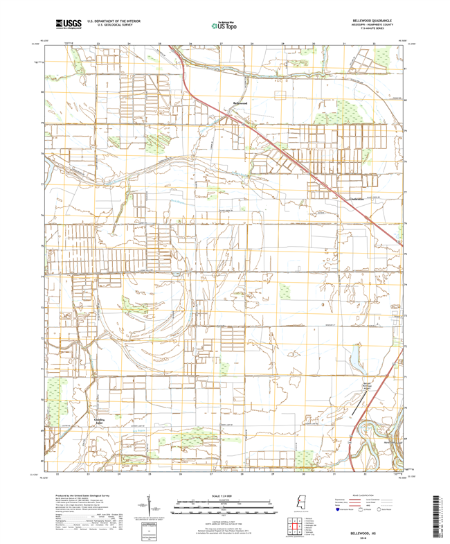 Bellewood Mississippi - 24k Topo Map