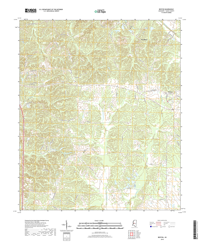 Benton Mississippi - 24k Topo Map