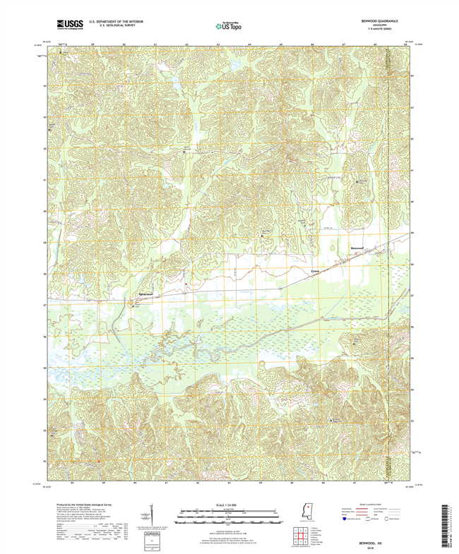 Benwood Mississippi - 24k Topo Map