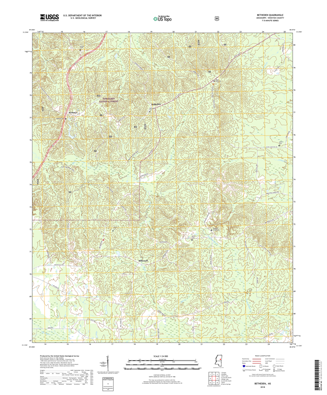 Betheden Mississippi - 24k Topo Map