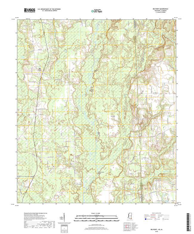 Big Point Mississippi - Alabama - 24k Topo Map