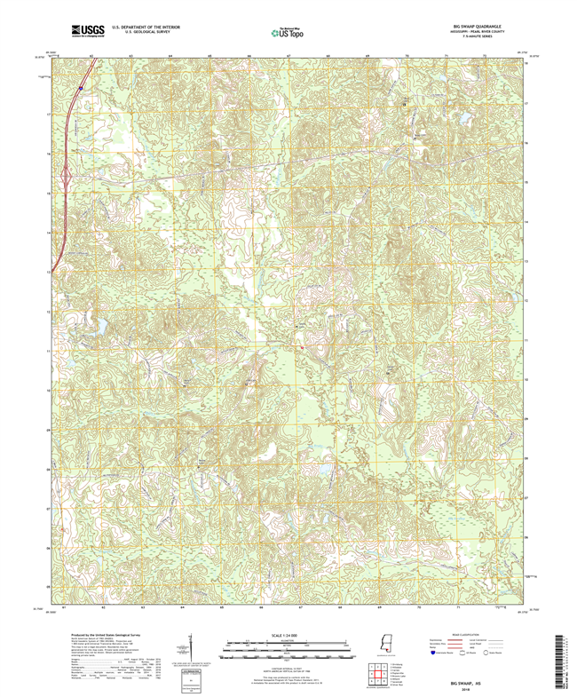 Big Swamp Mississippi - 24k Topo Map