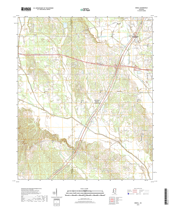 Bissell Mississippi - 24k Topo Map