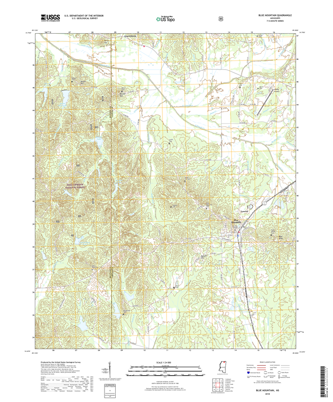 Blue Mountain Mississippi - 24k Topo Map