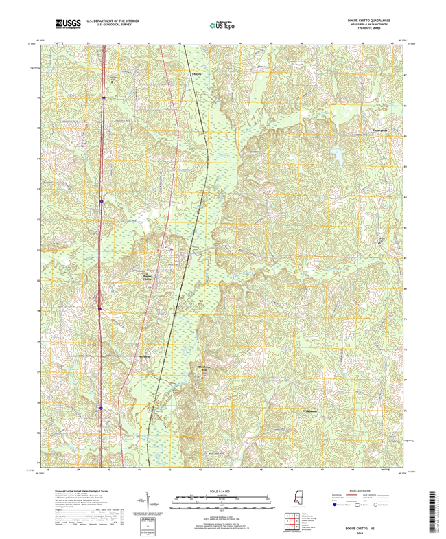 Bogue Chitto Mississippi - 24k Topo Map