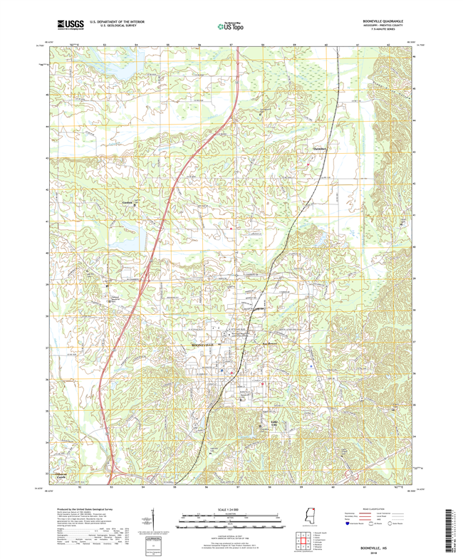 Booneville Mississippi - 24k Topo Map