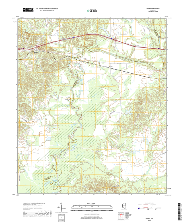 Bovina Mississippi - 24k Topo Map