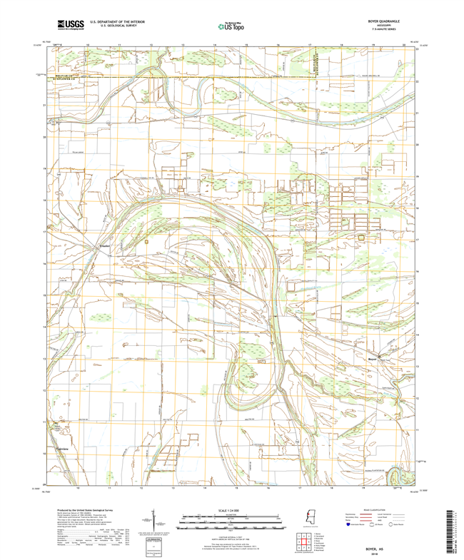 Boyer Mississippi - 24k Topo Map