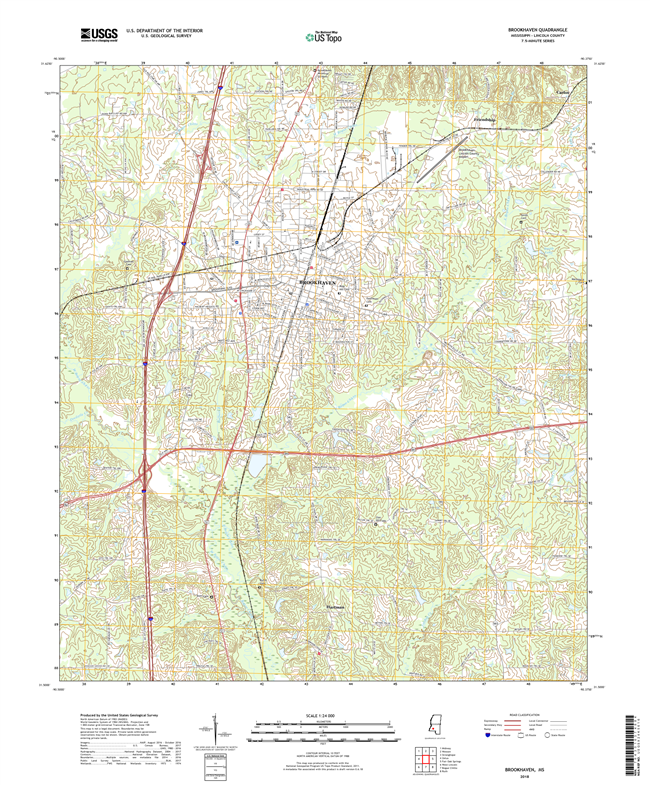 Brookhaven Mississippi - 24k Topo Map