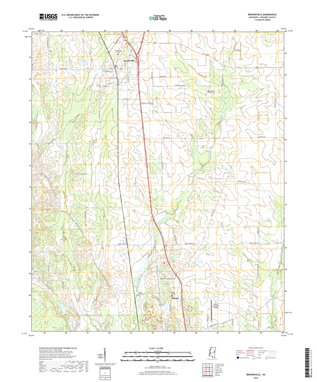 Brooksville Mississippi - 24k Topo Map