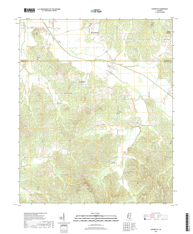 Cadaretta Mississippi - 24k Topo Map