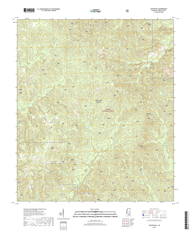 Taylor Hill Mississippi - 24k Topo Map