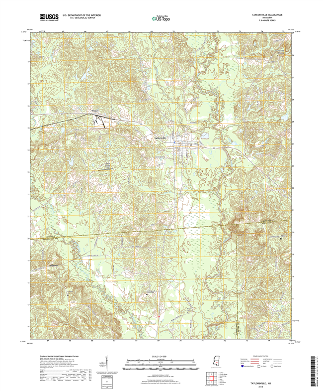 Taylorsville Mississippi - 24k Topo Map