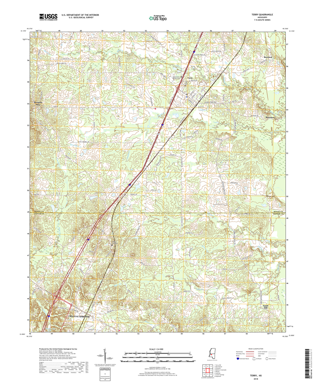 Terry Mississippi - 24k Topo Map