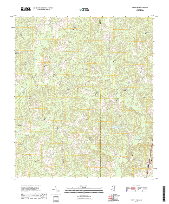 Terrys Creek Mississippi - 24k Topo Map