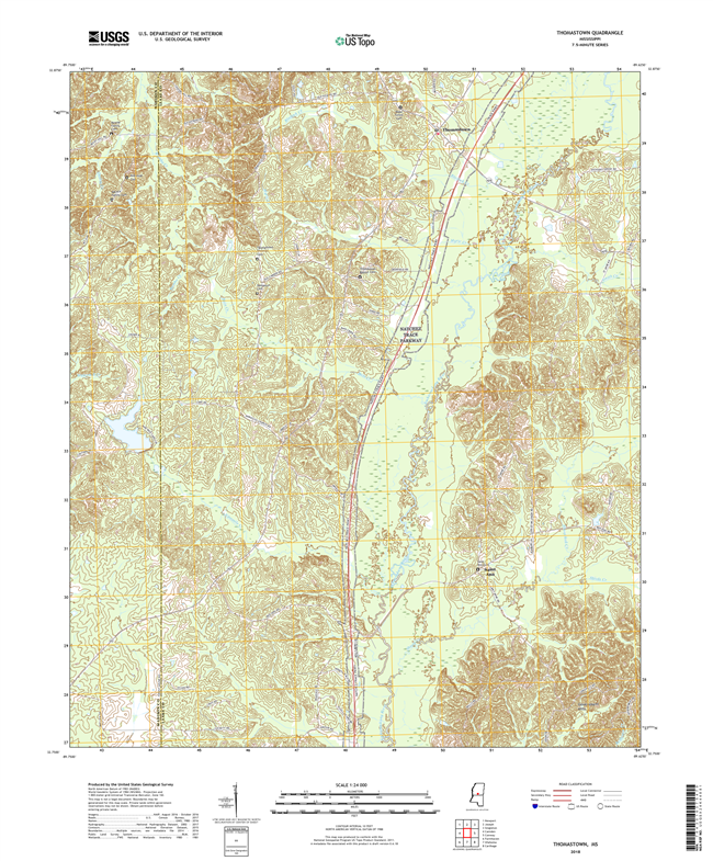 Thomastown Mississippi - 24k Topo Map