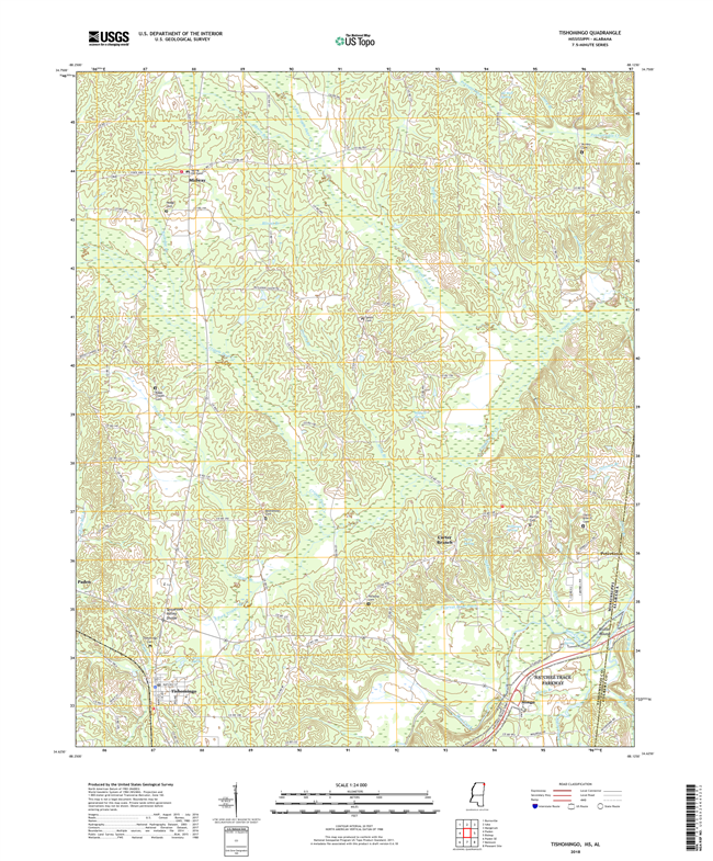 Tishomingo Mississippi - Alabama - 24k Topo Map
