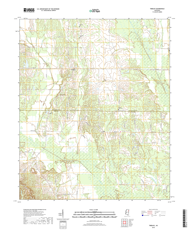 Trebloc Mississippi - 24k Topo Map